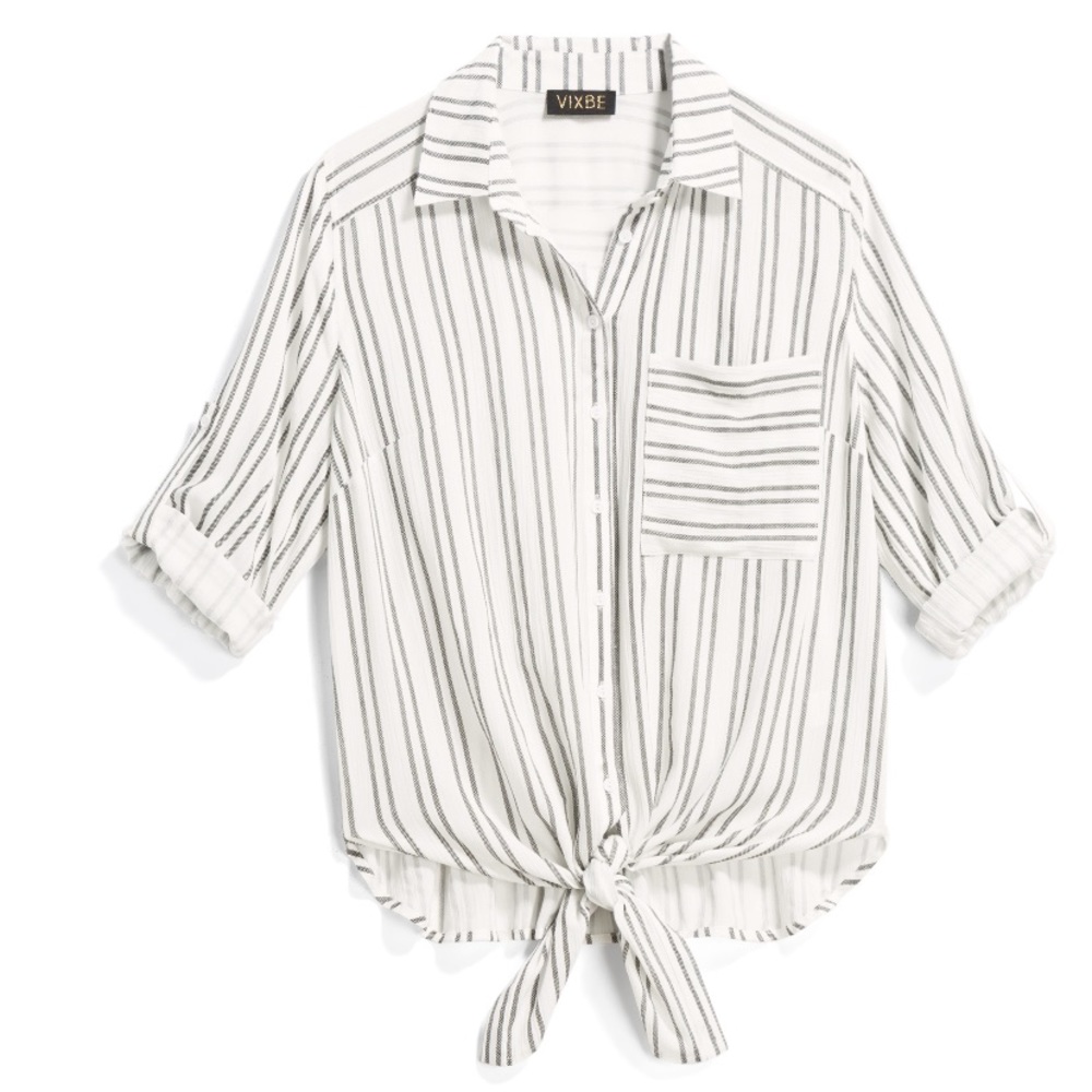 VIXBE Thompkins Tie Front Top